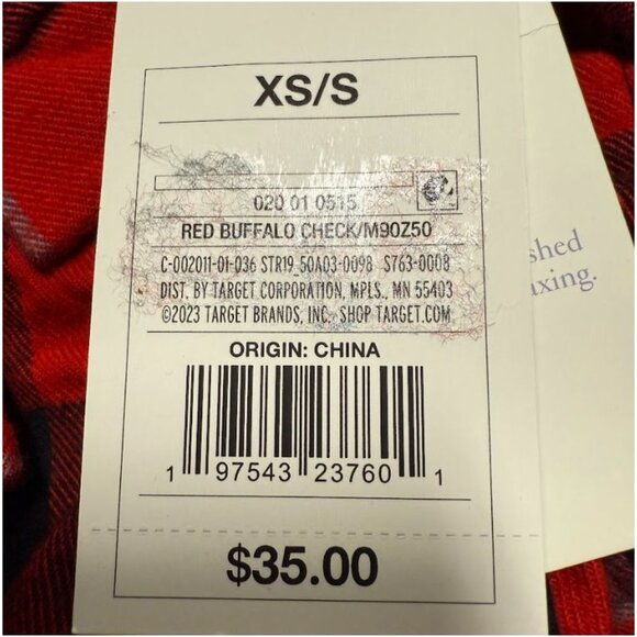 Stars Above Women's Flannel Robe Red Buffalo Check XS/S - Picture 5 of 6